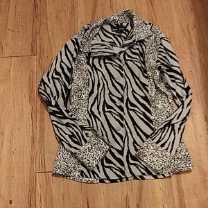 Rober Louis Zebra Print shirt jacket small.